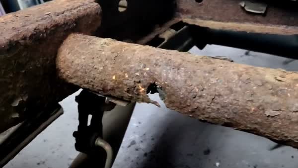Chevy truck crossmember rusted through